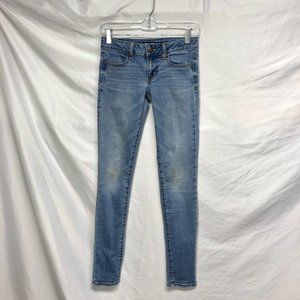American Eagle Outfitters Womens Jeggings Blue Stretch Pockets Denim 00